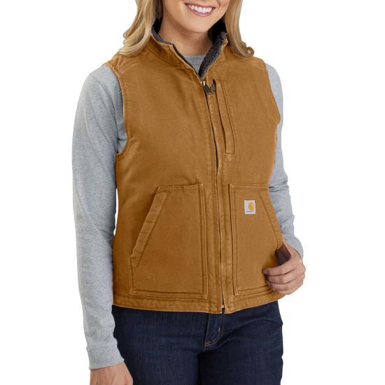 Women’s Sherpa Mock Neck Vest - Brown - Purpose Built Pro product image