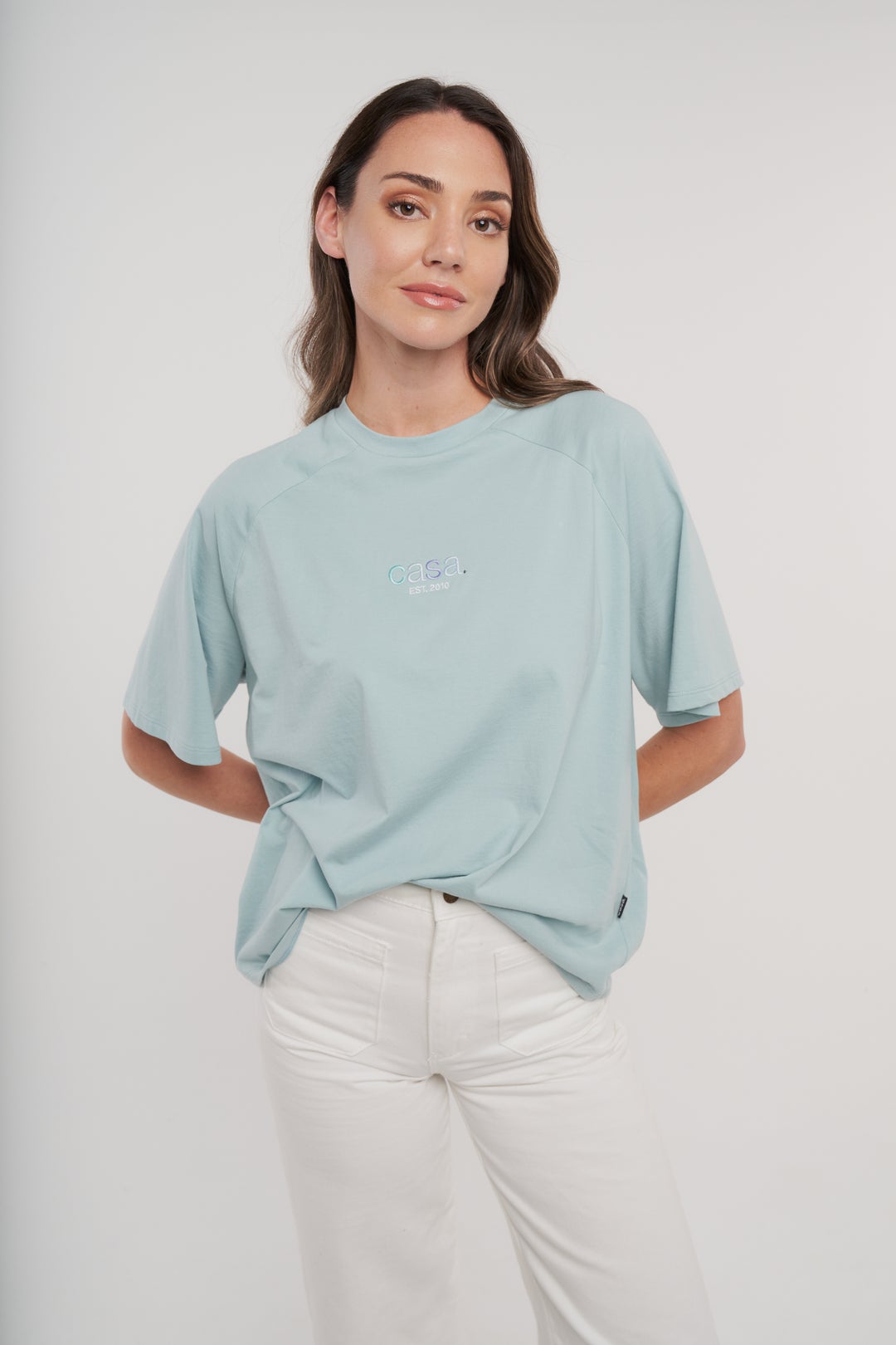 CASA AMUK - COLOURED LOGO TEE - CLOUD BLUE – byhunterminx