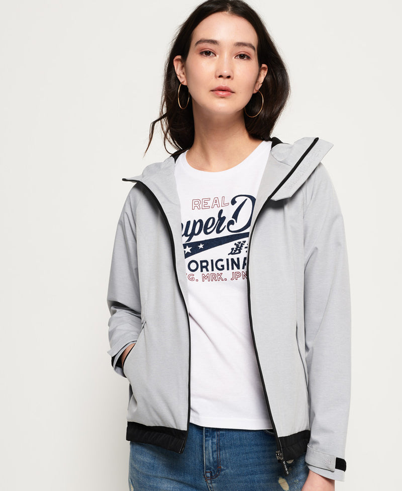 SUPERDRY - Prism Hooded SD- Windtrekker Jacket in Light Grey Marle –