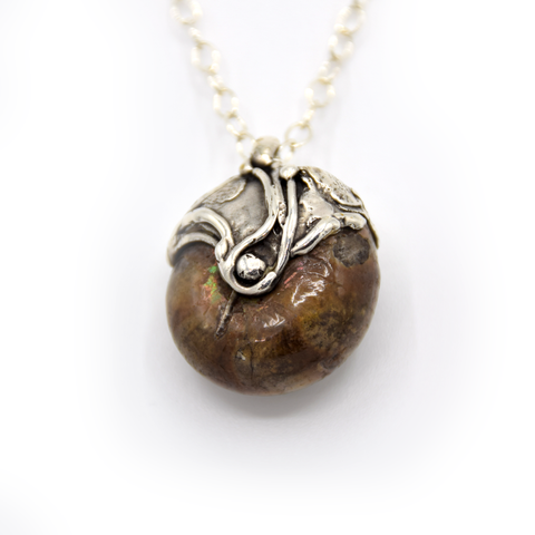 Barbara Kelly - Sterling Silver Fossilized Shell Pendant  (bkel184)