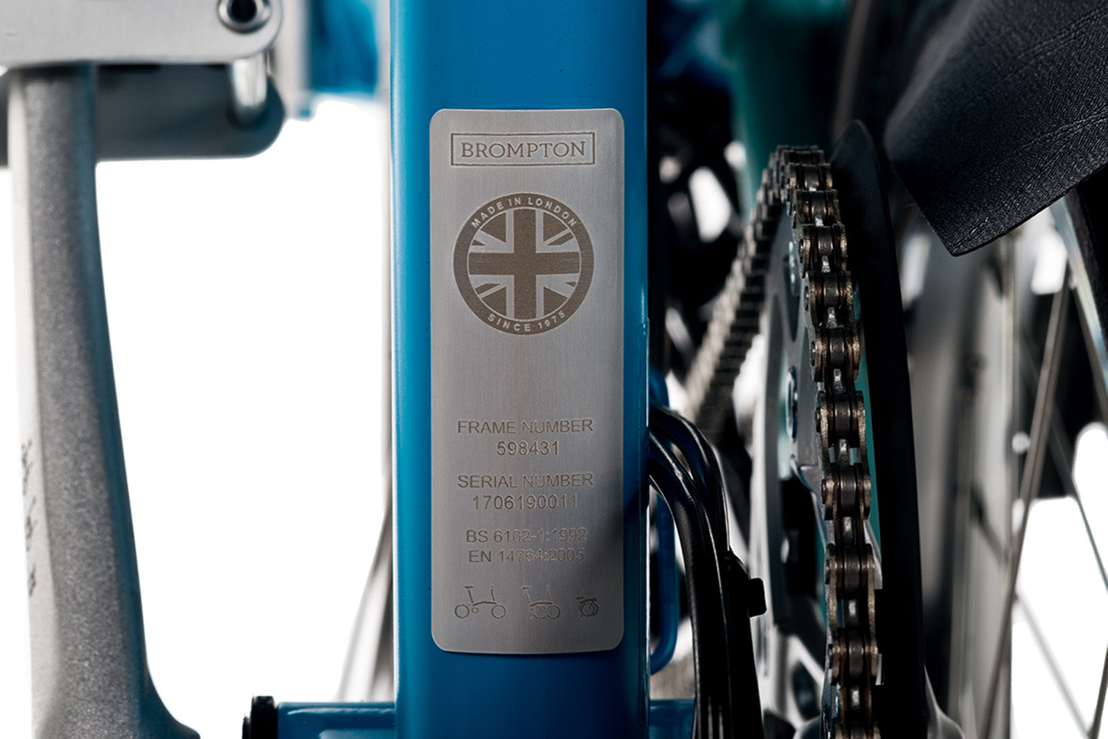 Brompton ID plate is found on the back of the seat tube