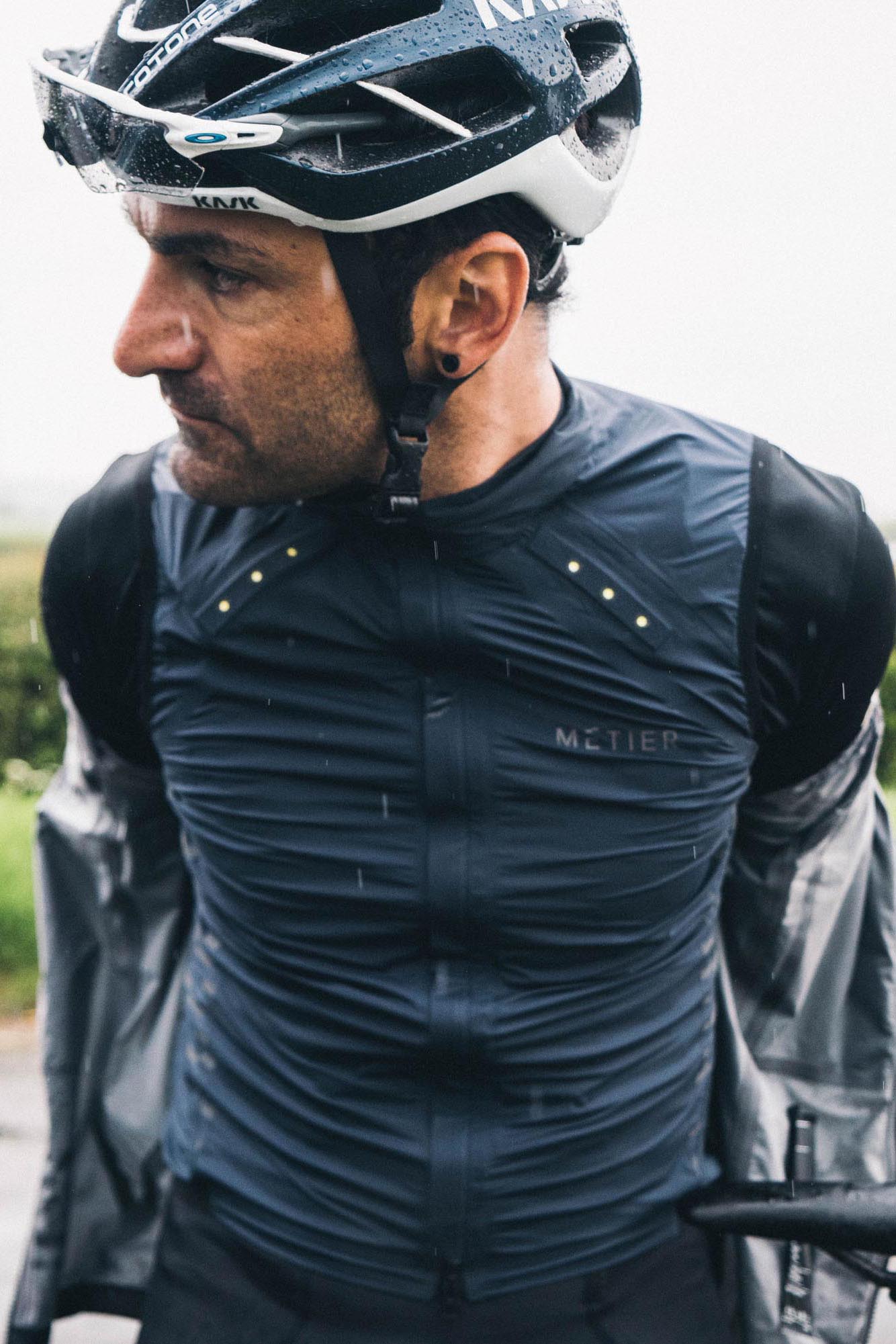 Kristian House wears the Metier Ultralight Gilet