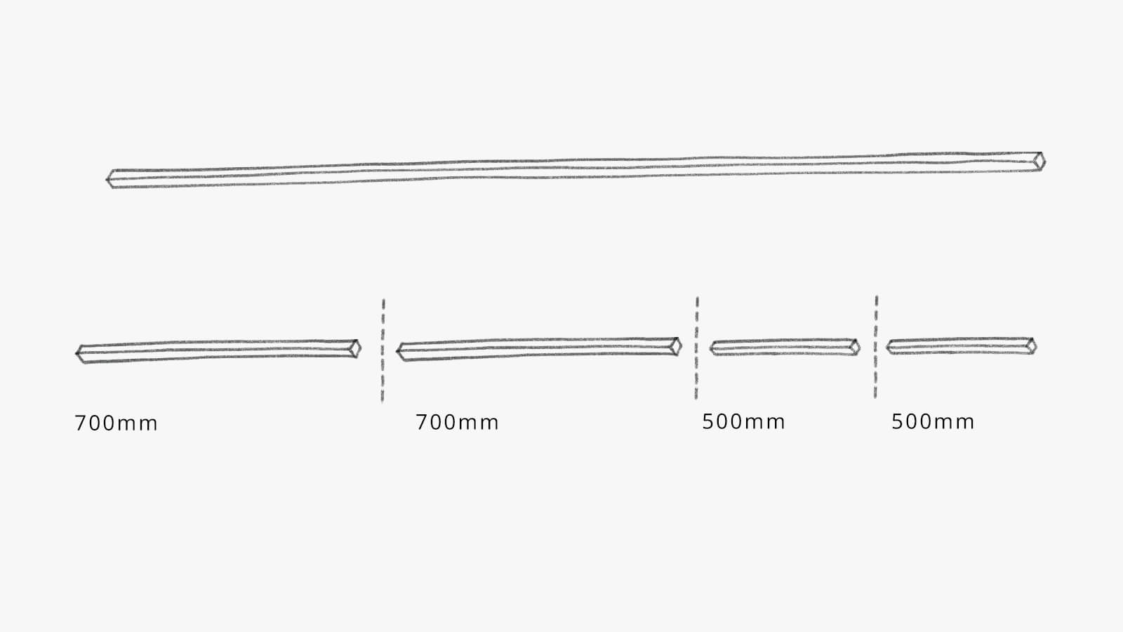 Second piece of timber, cut guide