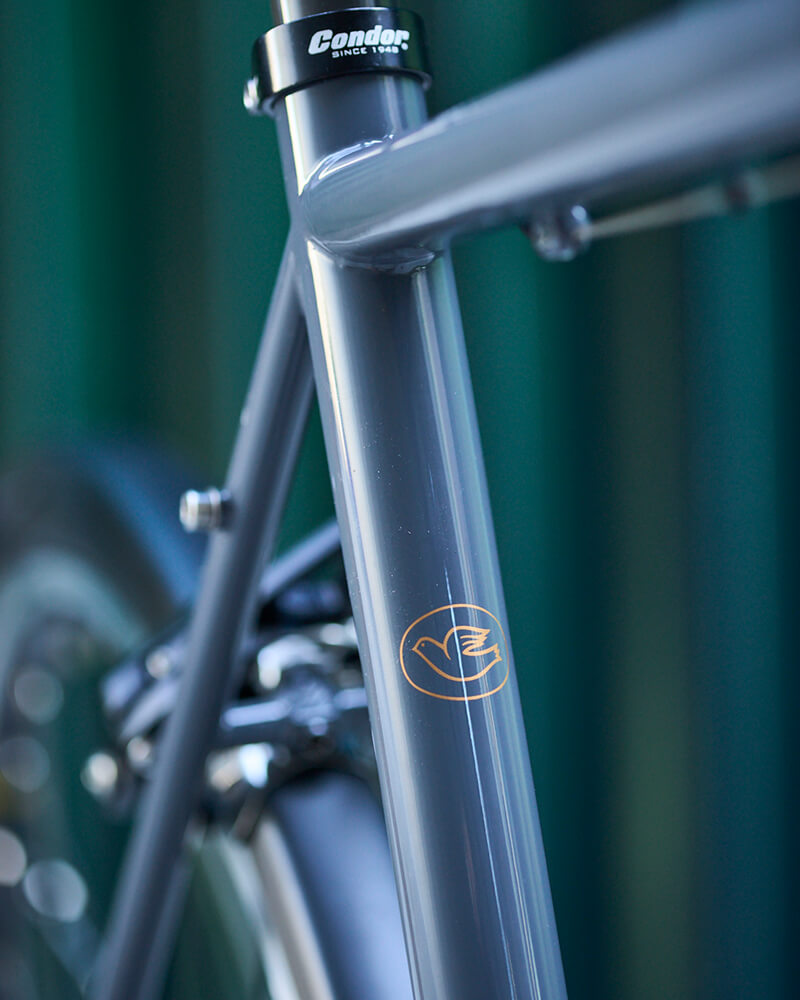 Condor Tempo singlespeed, seat tube detail with Columbus bird