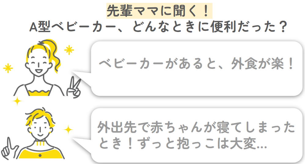A型ベビーカーはどんな時に便利だった？