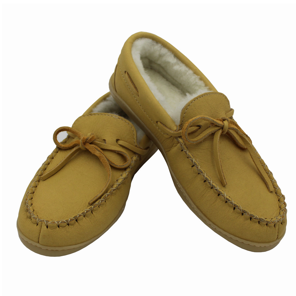 Sheepskin Lined Moosehide Moccasins 