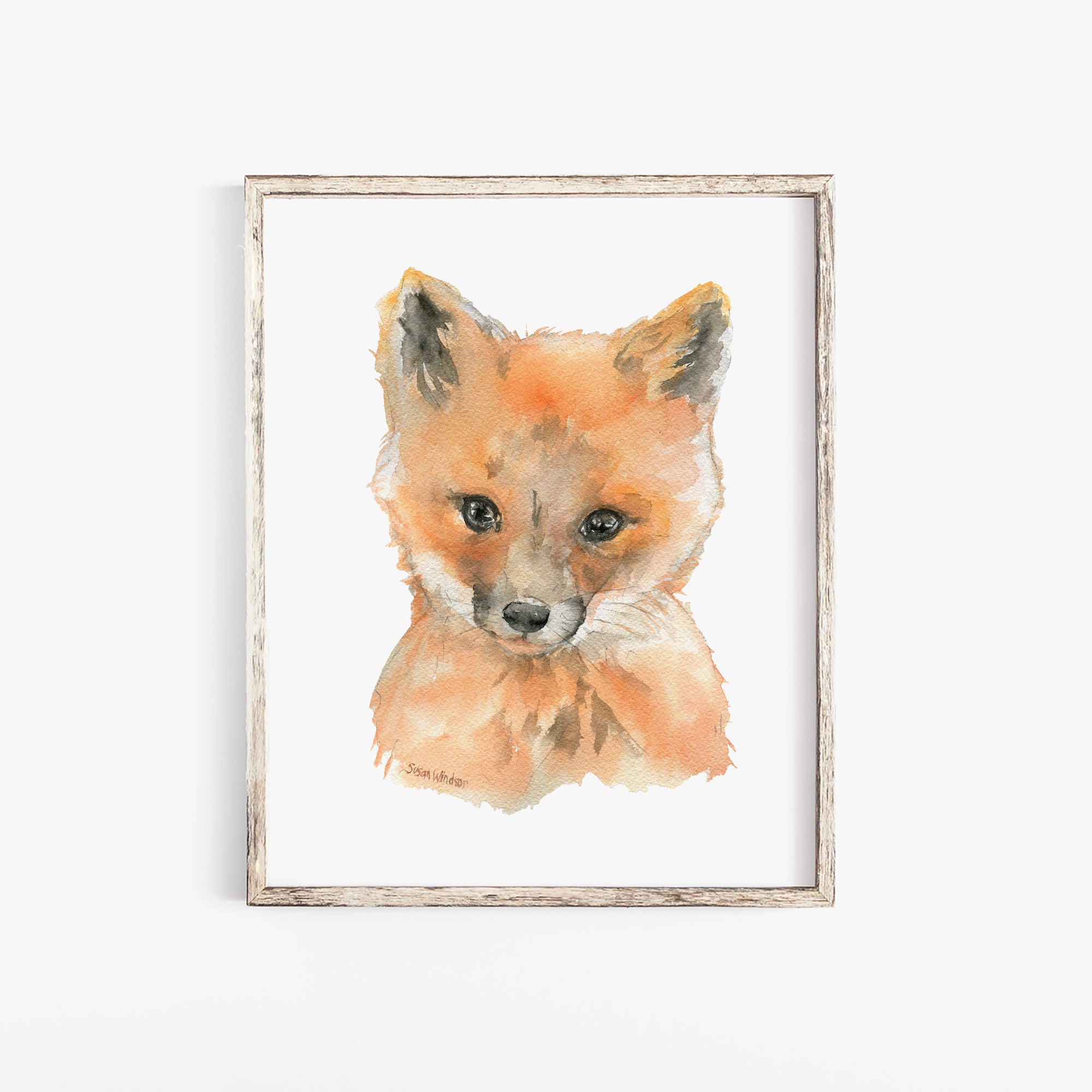 Baby Fox Face Watercolor Susan Windsor