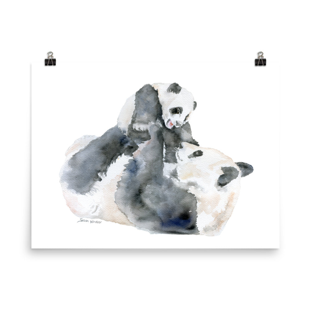 Mother and Baby Panda Bears Watercolor – Susan Windsor