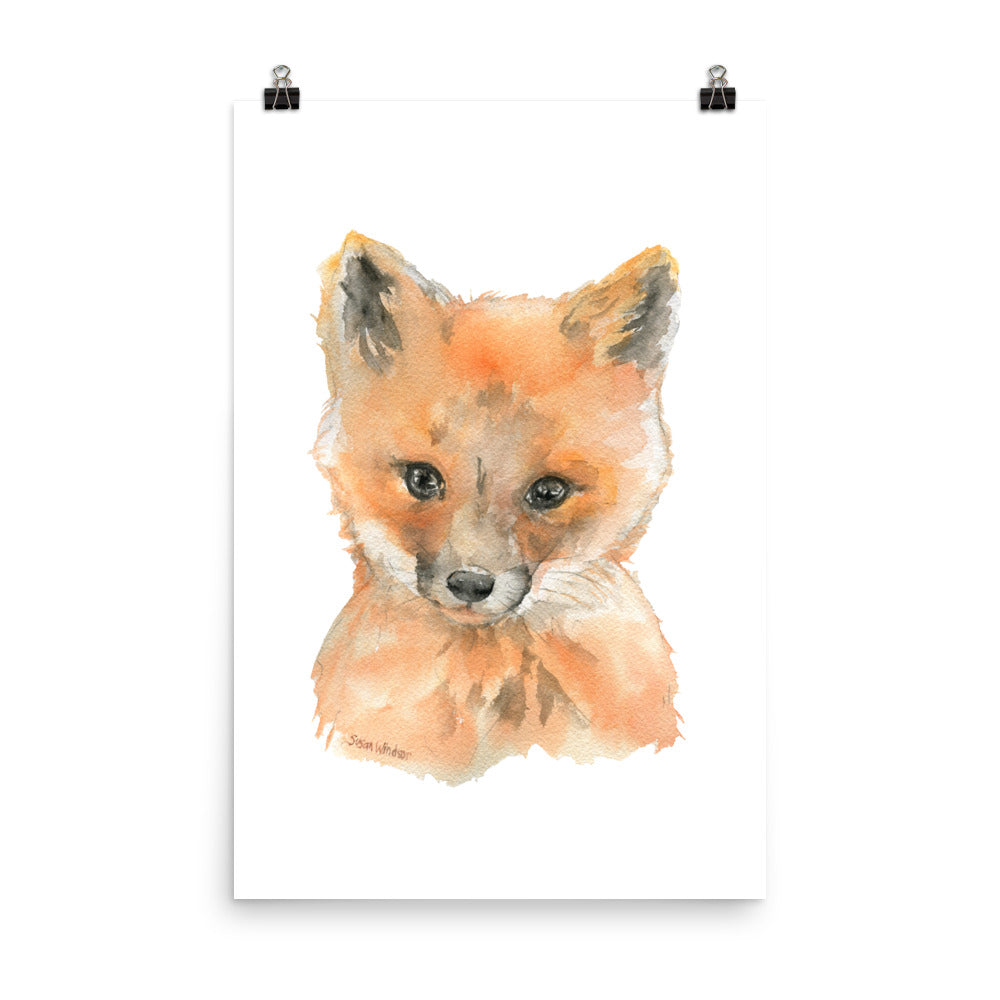 Baby Fox Face Watercolor Susan Windsor