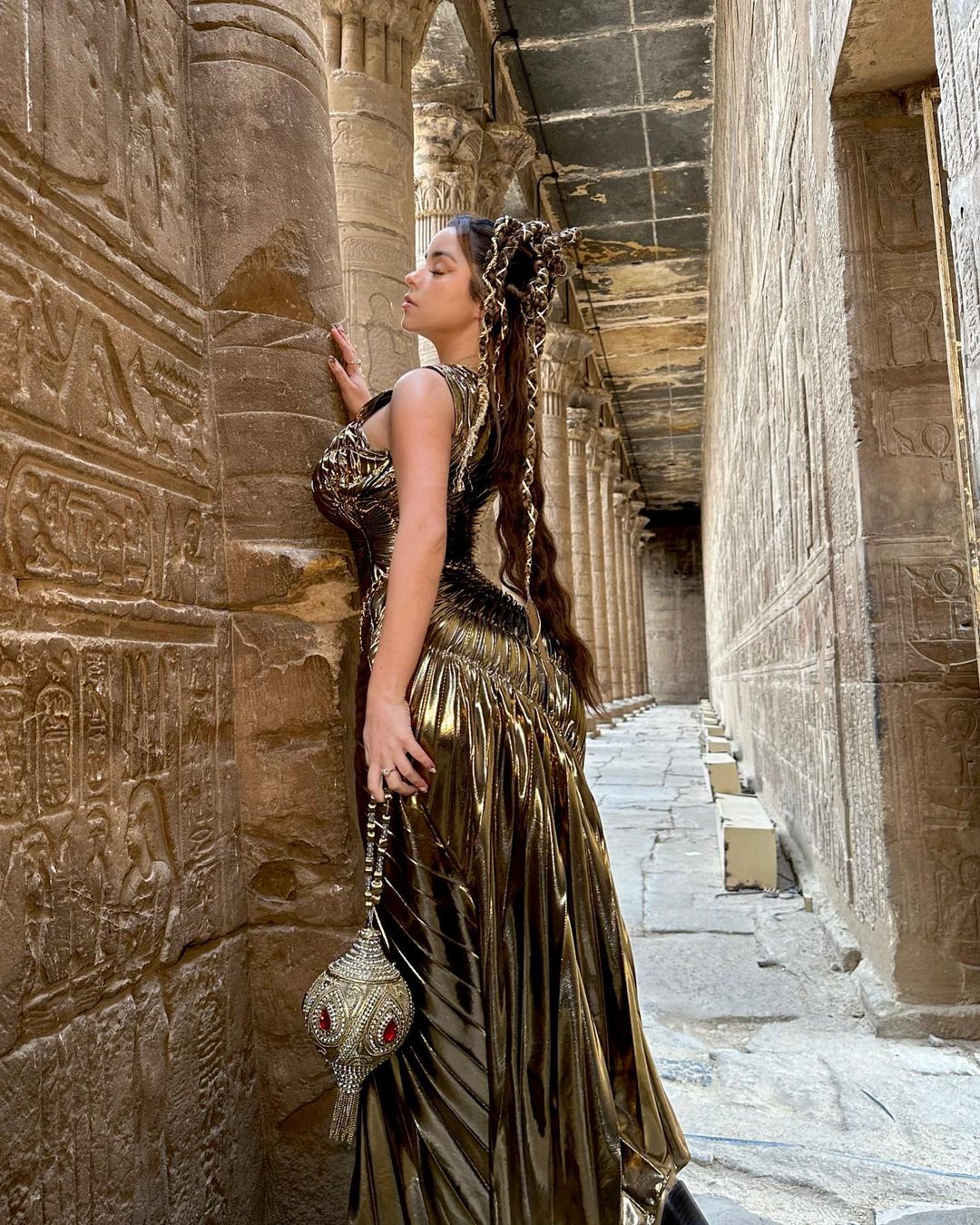 Demi Rose Fossil Dress in Gold in Egypt