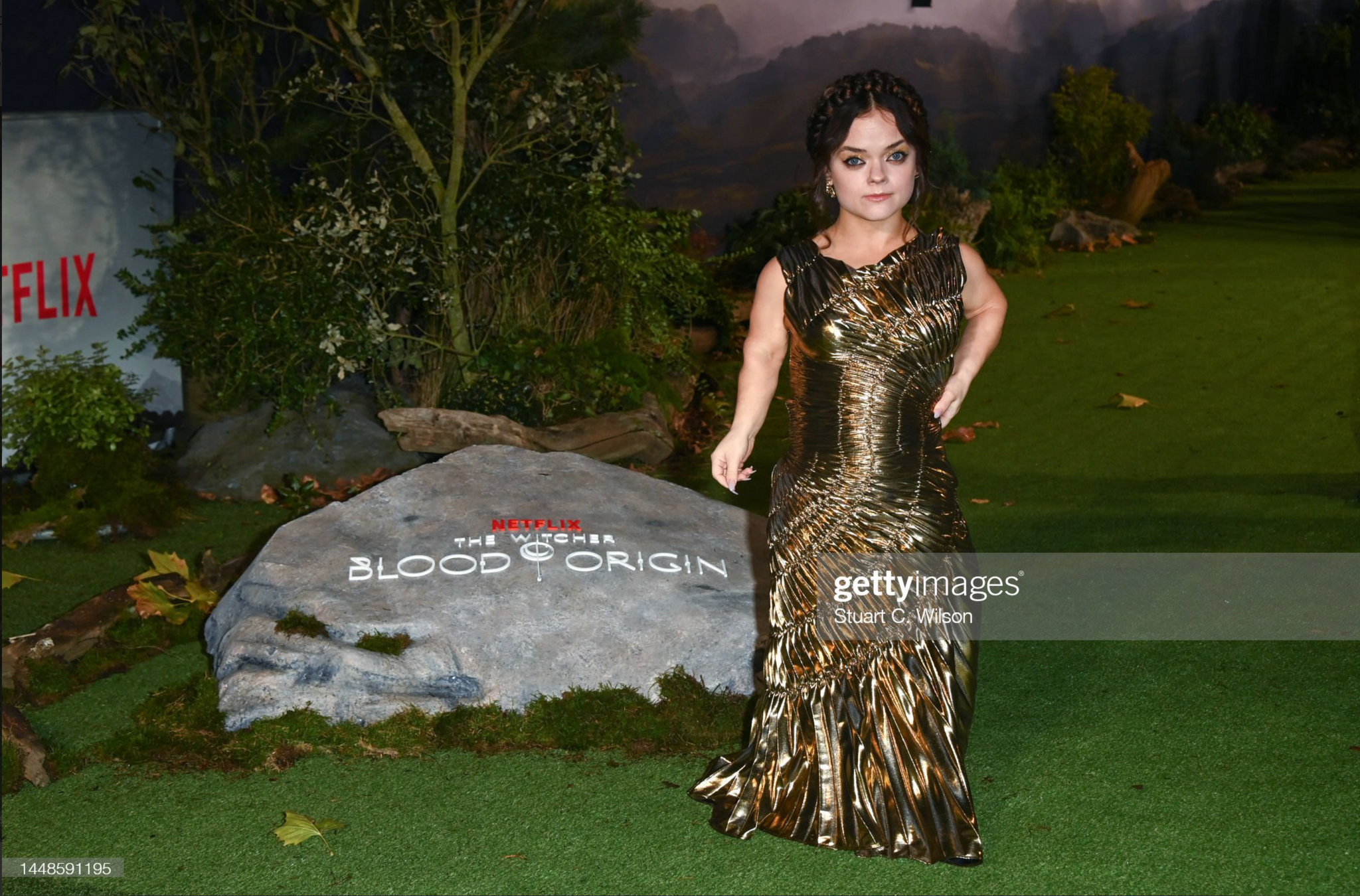 Francesca Mills Fossil Dress in Gold The Witcher: Blood Origin