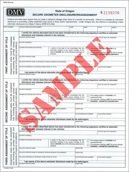 odometer disclosure statement for title transfers