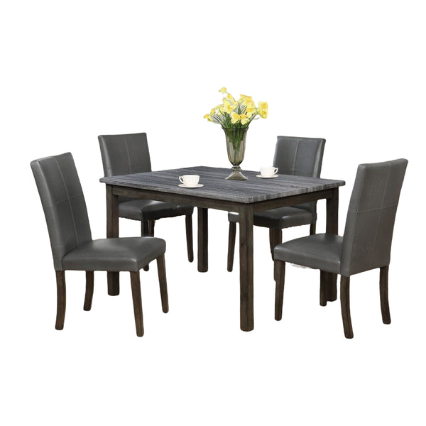 Pompei Grey Dinette Table W/4 Chairs by CrownMark | Discount Furniture ...