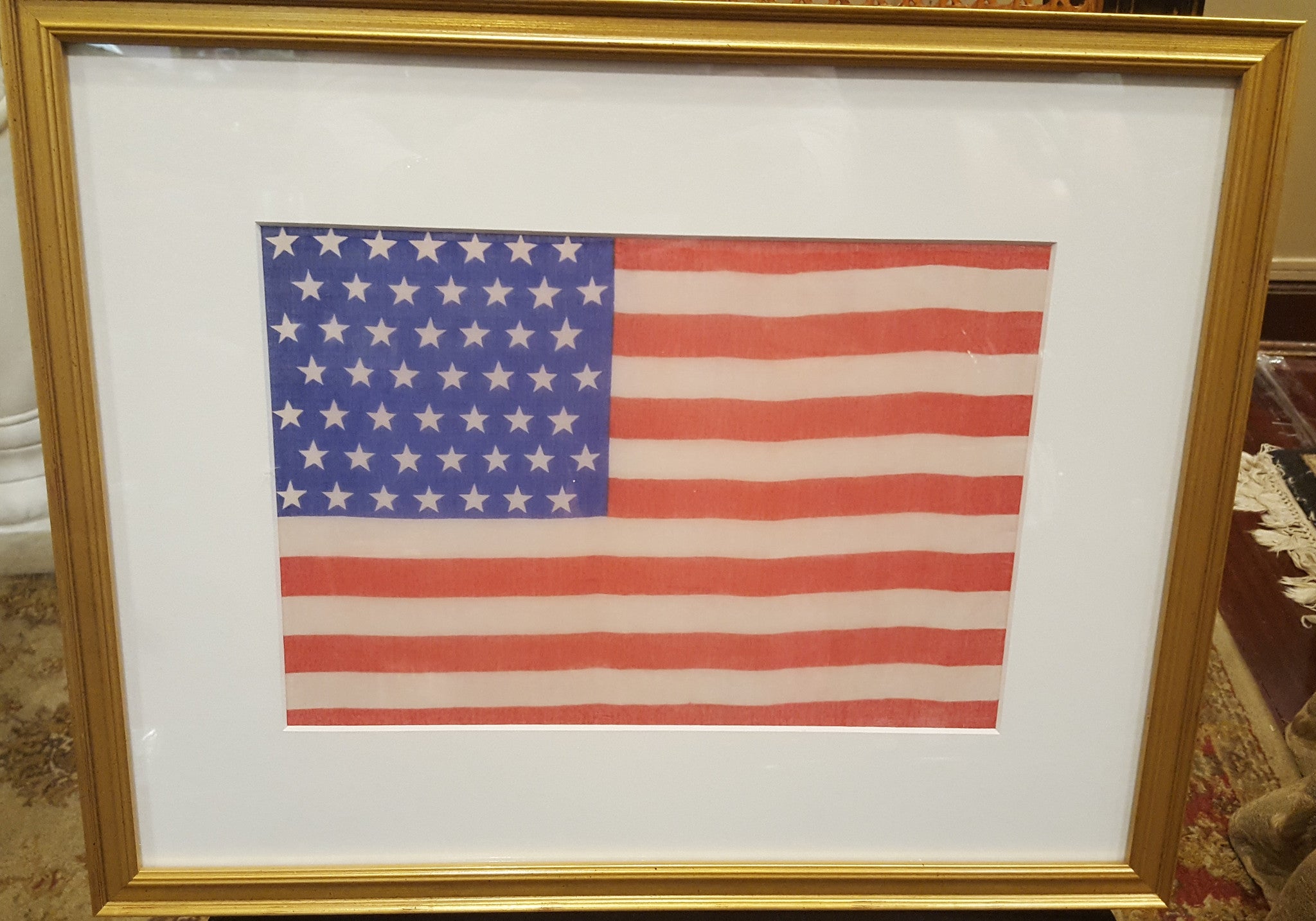 49 Star | Alaska | Silk American Flag | Framed | 13.5" x 17"