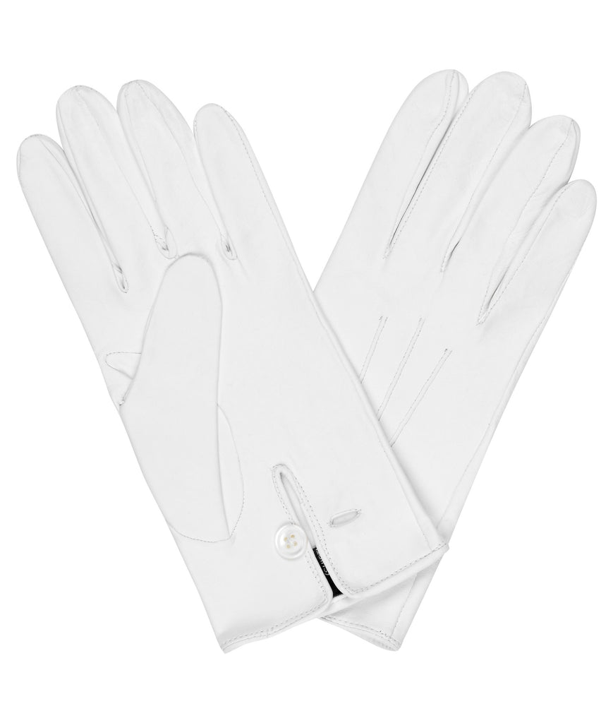 white suede gloves