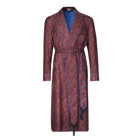 silk dressing gown red