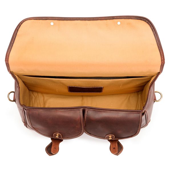 Tusting Clipper Large Leather Laptop Briefcase in Sundance