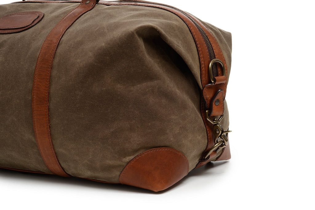 canvas and leather duffle