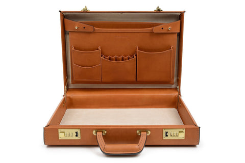 belting leather briefcase