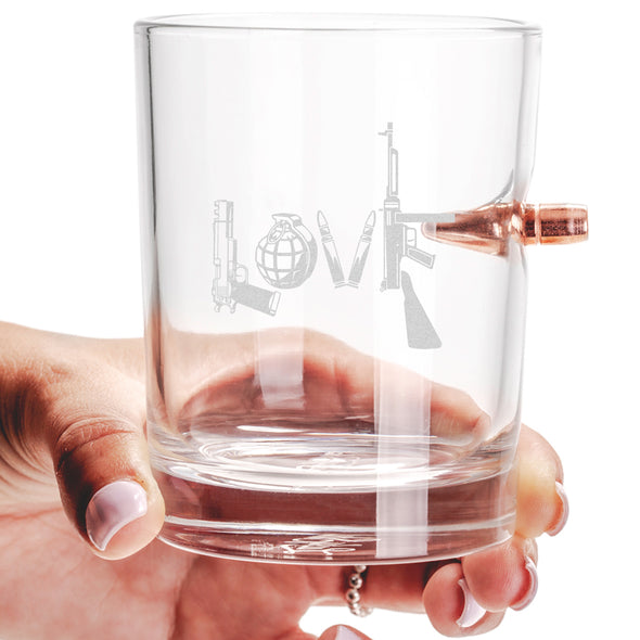 whiskey glasses with bullet