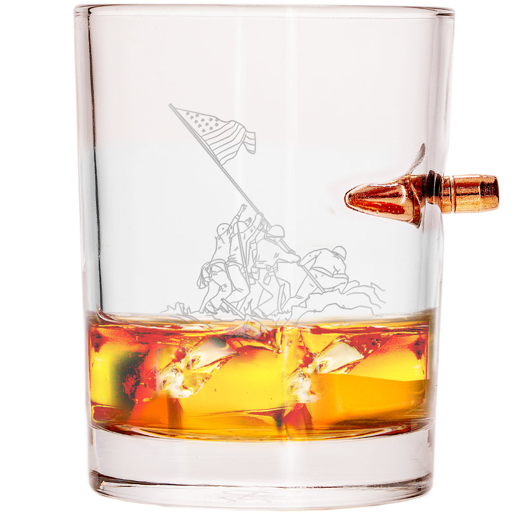 whiskey glasses with bullet
