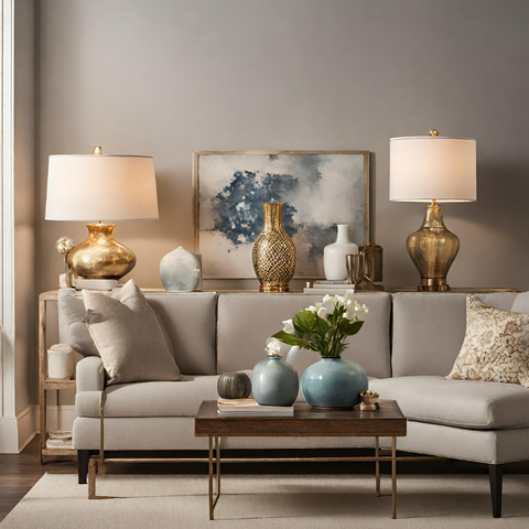 style table lamps in a living room setting.