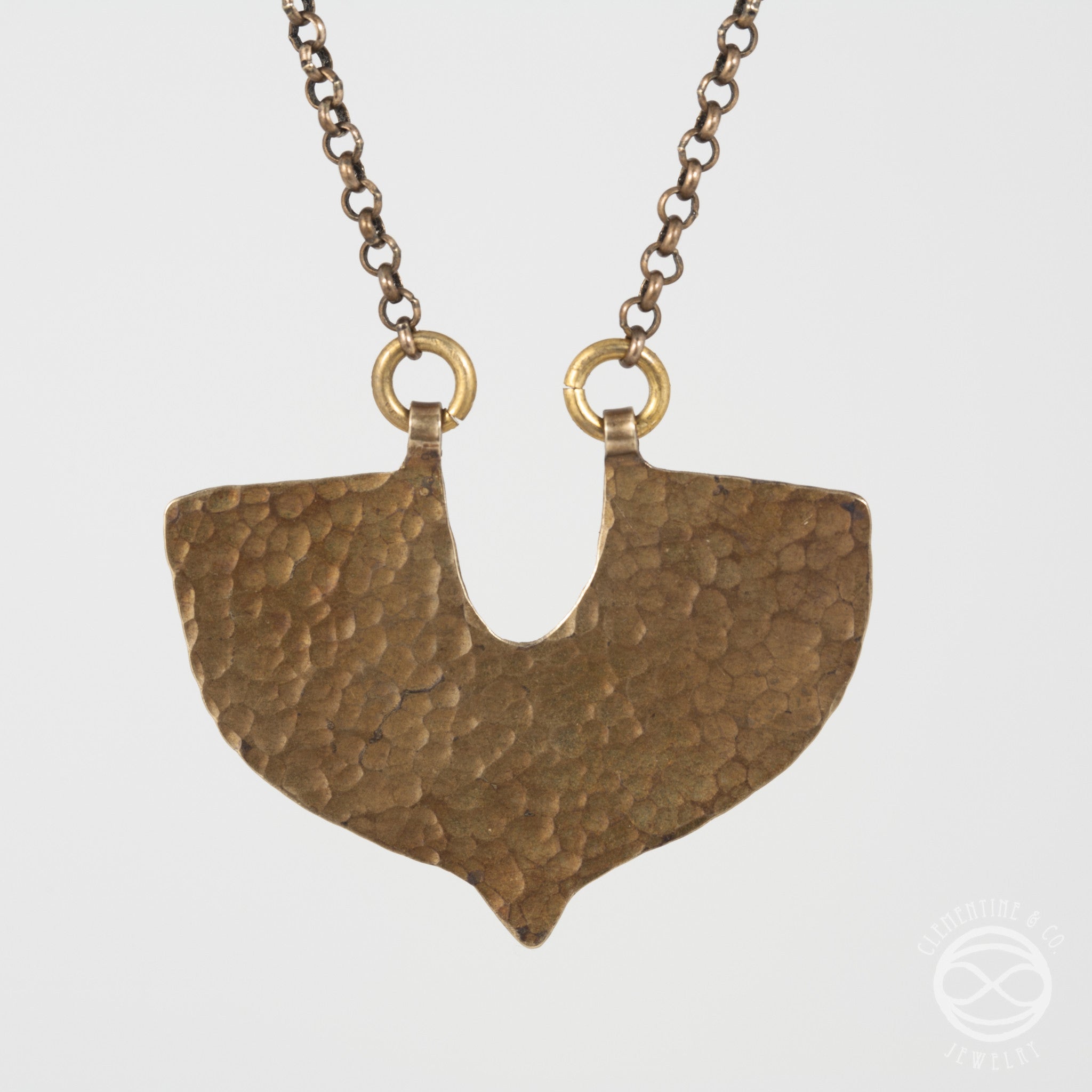 Shield Necklace in Antiqued Brass – Clementine & Co. Jewelry