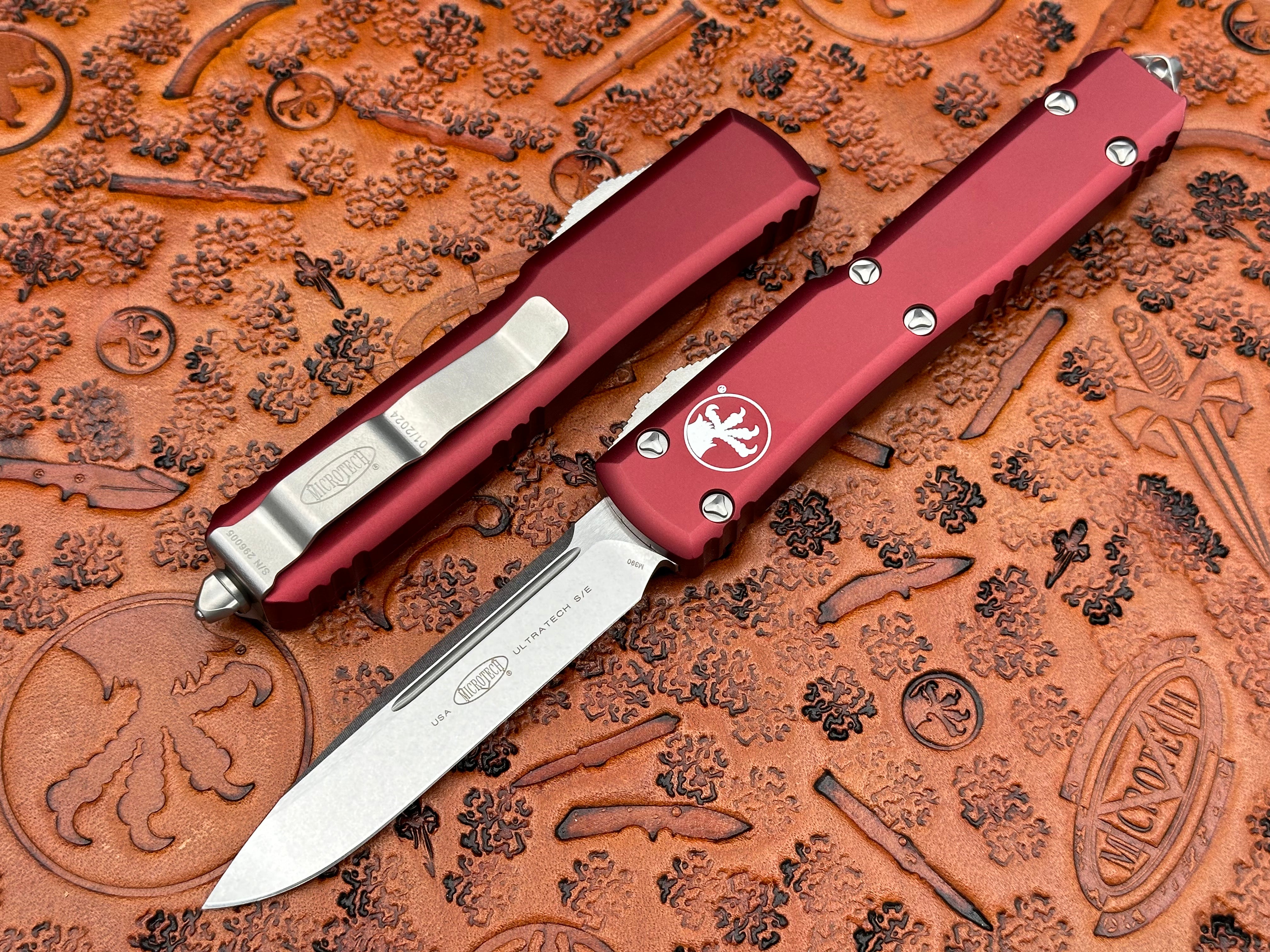Microtech Ultratech Merlot Single Edge Stonewash Standard 121-10 MR
