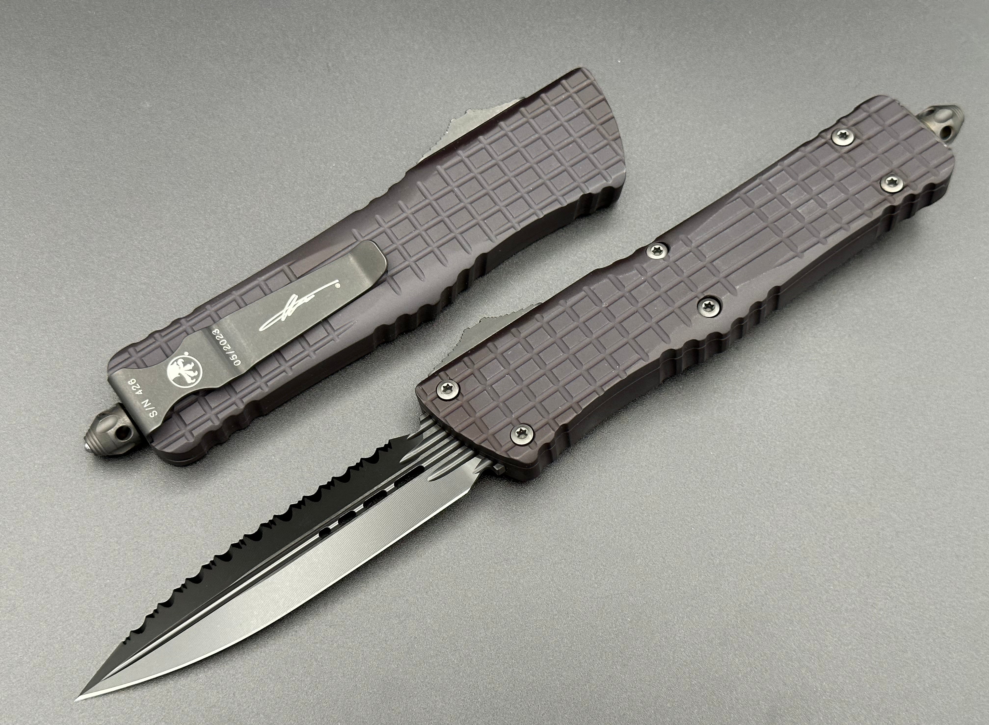 Microtech Knives Combat Troodon Delta D/E Frag DLC Full Serrated 142-3CT-DS