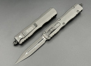 Microtech Knives Dirac Delta Double Edge Cerakote Dark Tungsten Standard 227-1 CDT - Tristar Edge