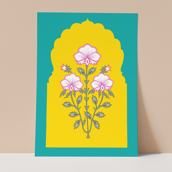 Indian Traditional Plant pink Wall print
