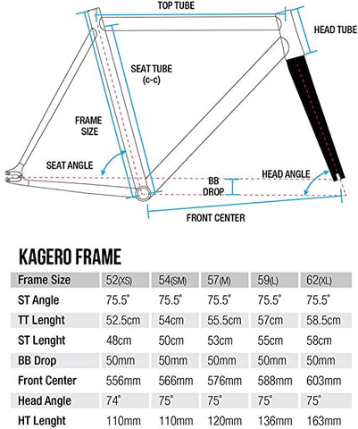 Leader Kagero Size Chart