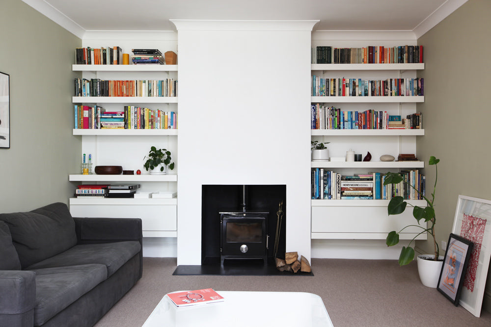 modern alcove shelving systems fitted into alcoves