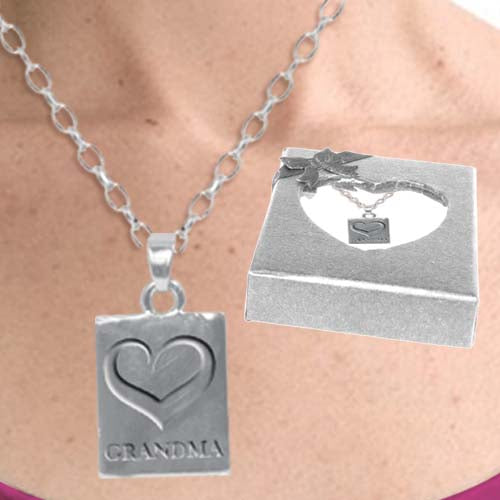 Grandma Stamped Heart Necklace