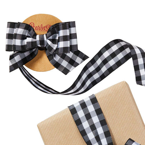 Black & White Buffalo Plaid Ribbon