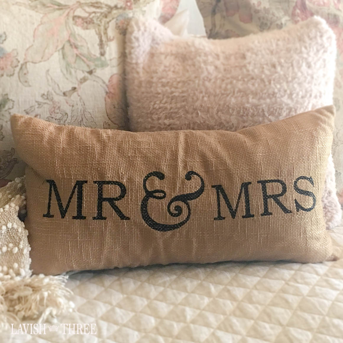 mr & mrs throw pillows