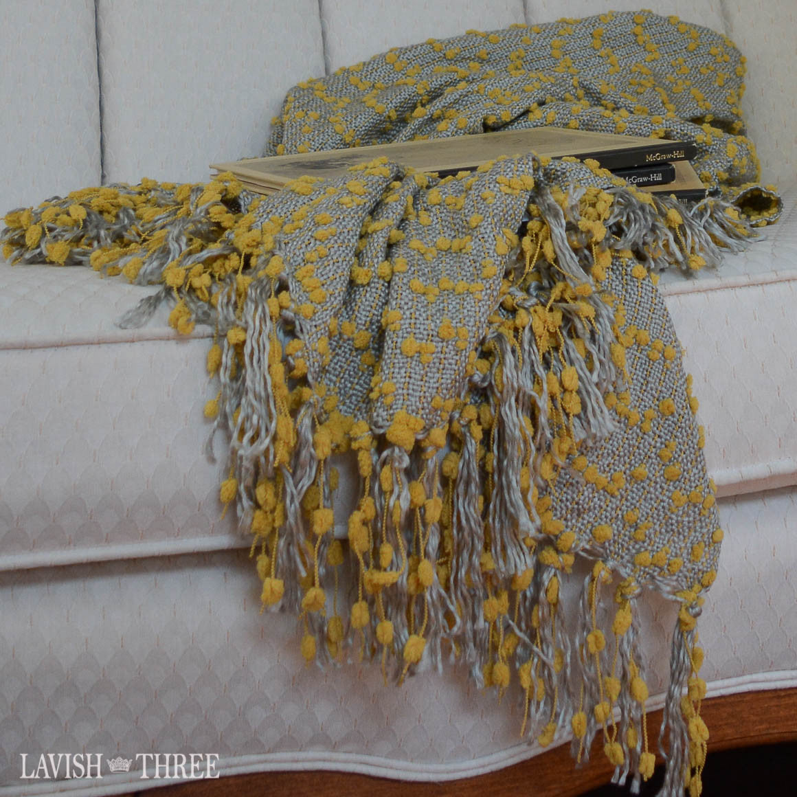 yellow throw blanket