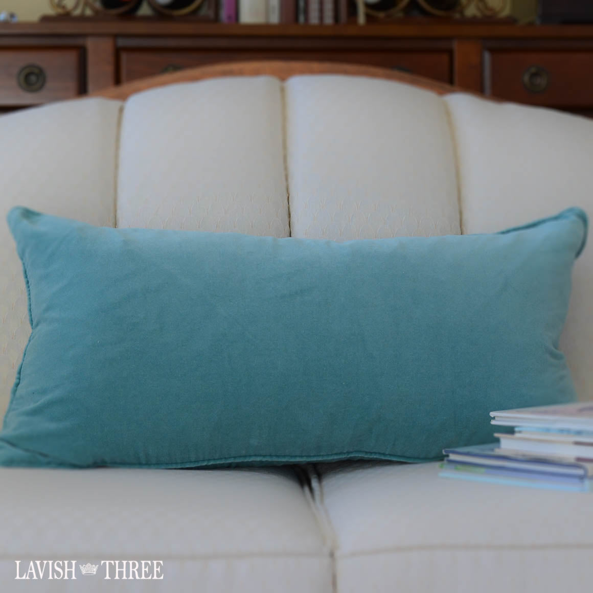 blue rectangle pillow