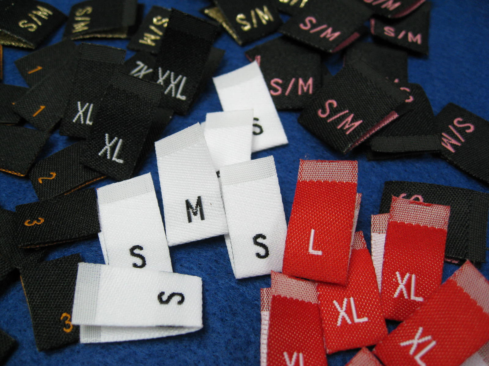 Woven Size Labels - Sew On - Quantity of 50 of One Size – Custom ...