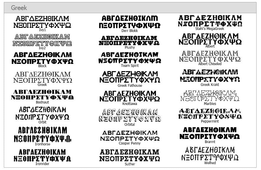 Greek Fonts