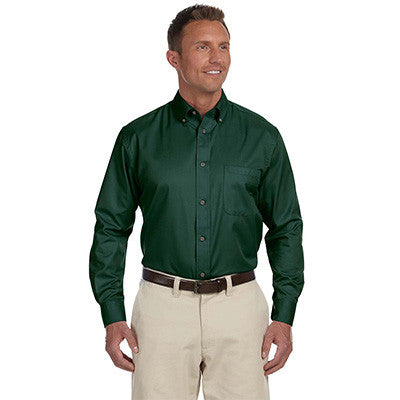 Harriton Mens Long-Sleeve Shirt With Stain-Release - Company Gear