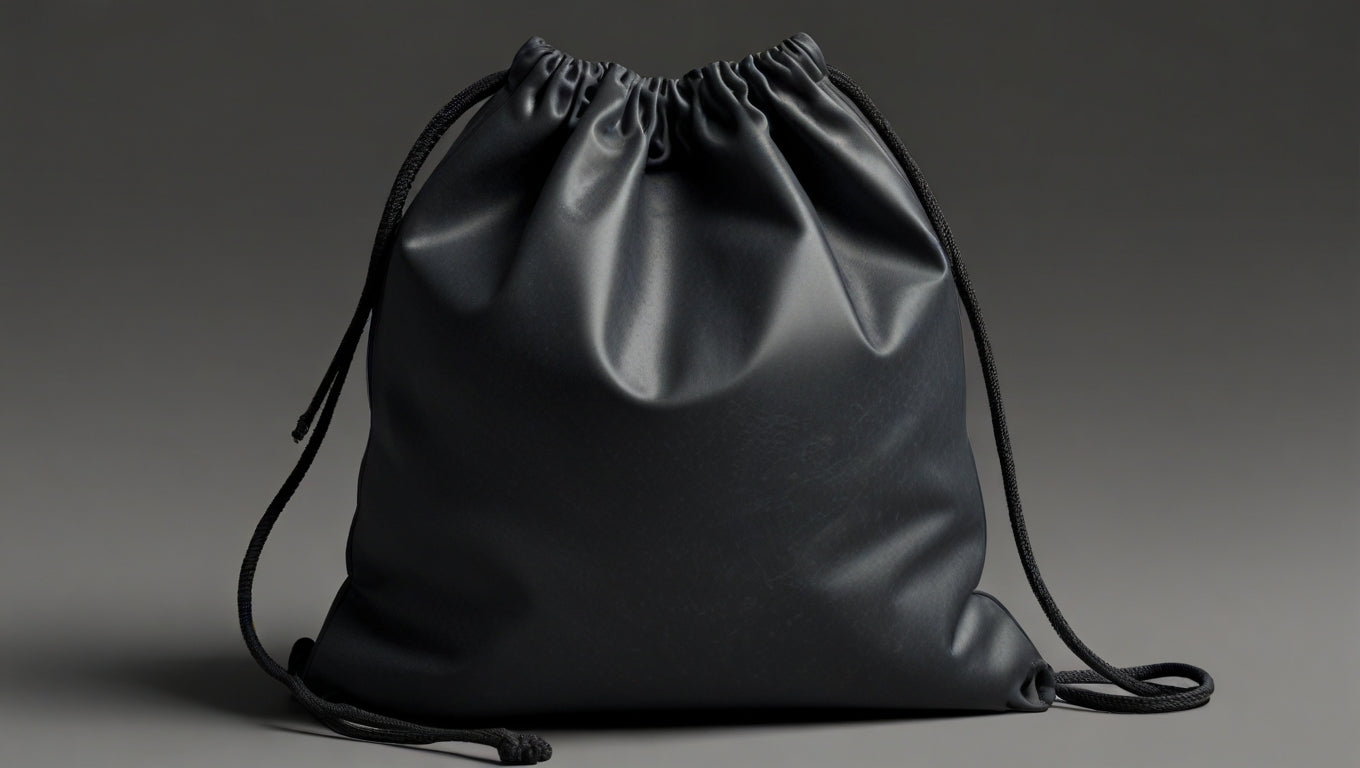 mochila negra con cordón