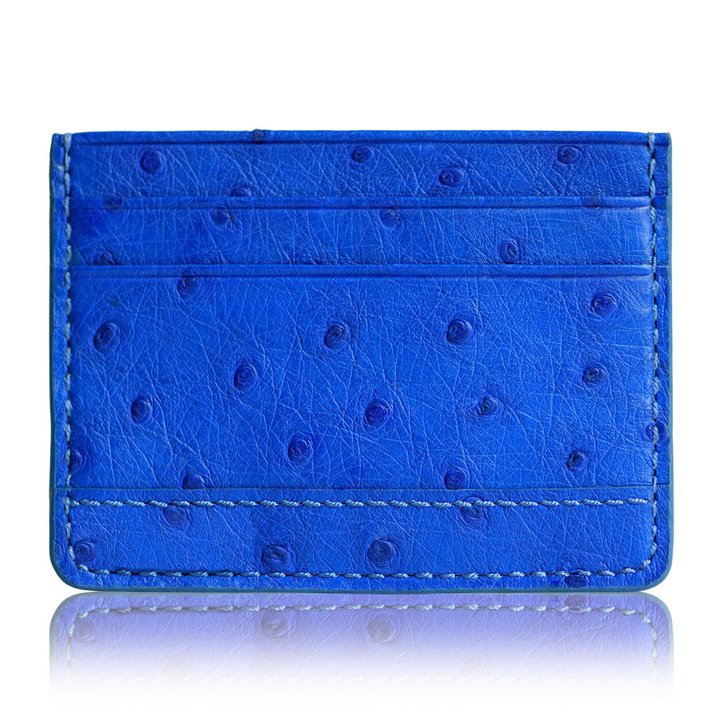 ostrich leather card holder