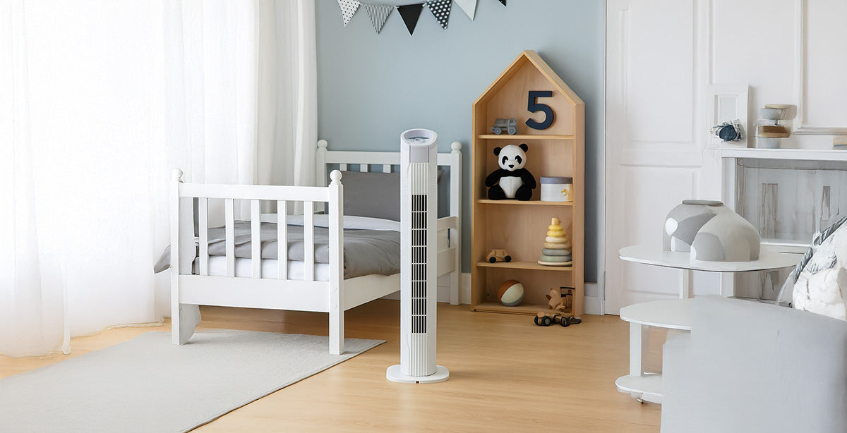 Ventilateur colonne silencieux oscillant 50W 79cm - blanc - DiO