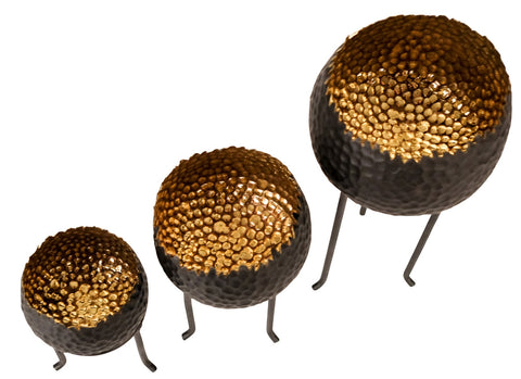 Hammered Bronze Chedi Gold and Bronze Bowls