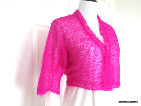 hot pink mohair cardi