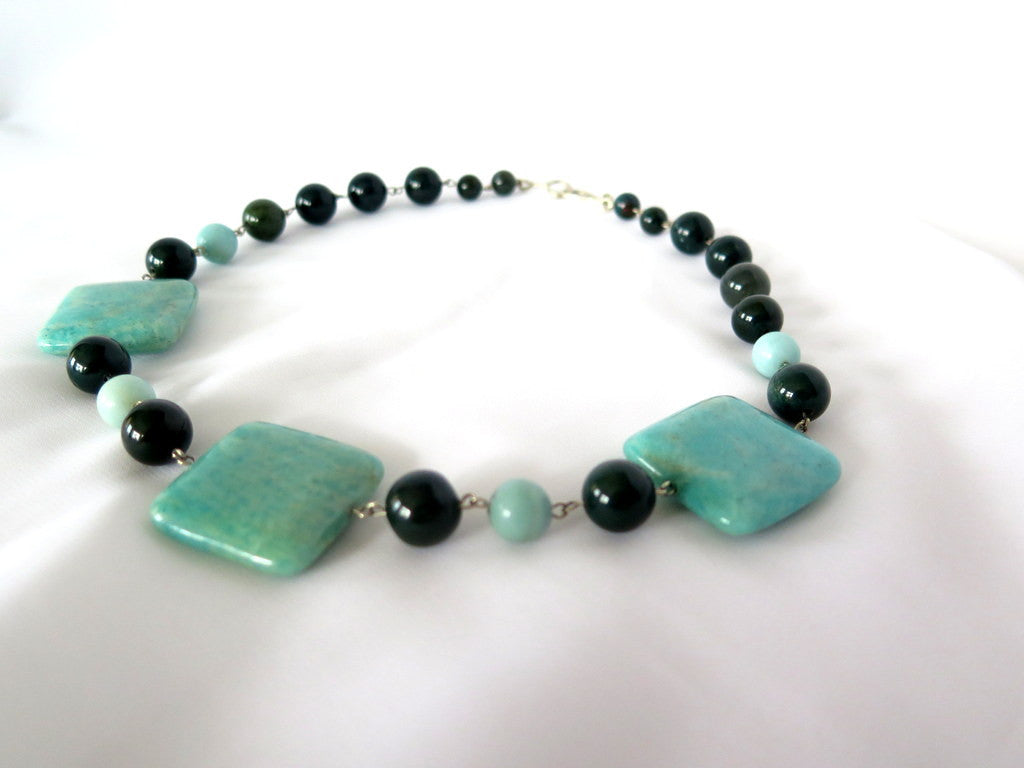 Amazonite and Bloodstone Handmade Necklace – PZM Designs