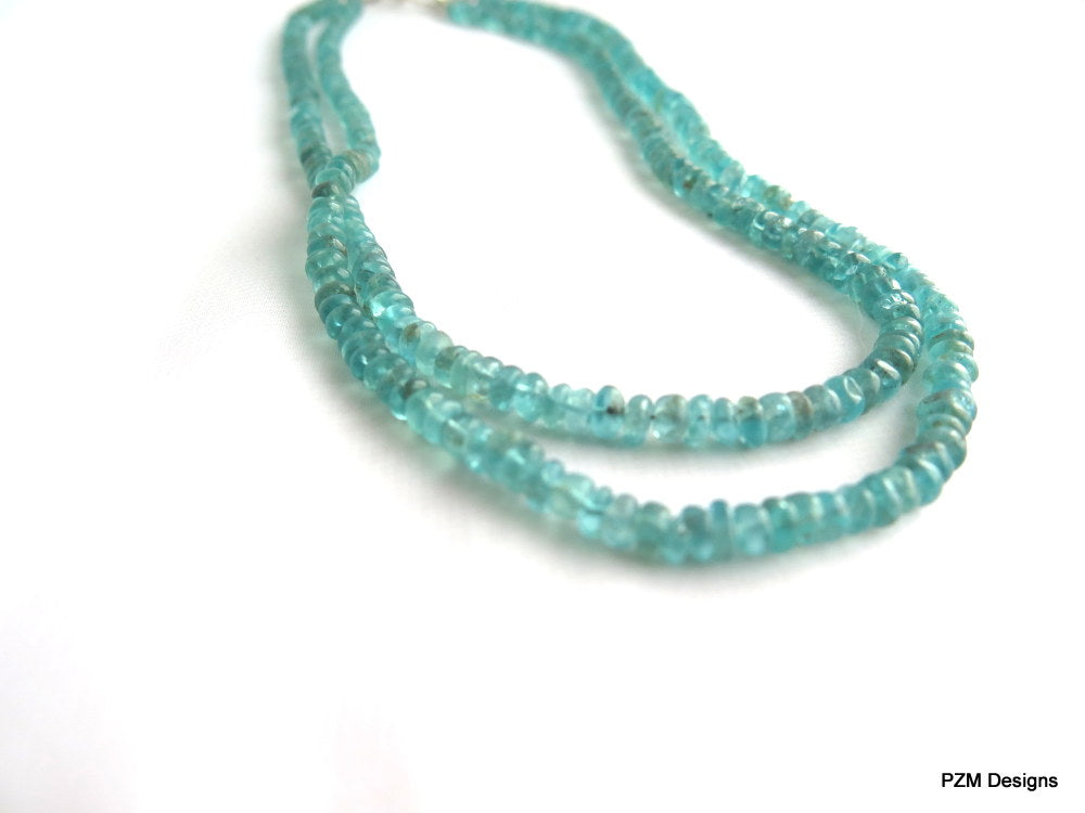 Apatite Double Strand Necklace, Blue Apatite and Silver Necklace – PZM ...