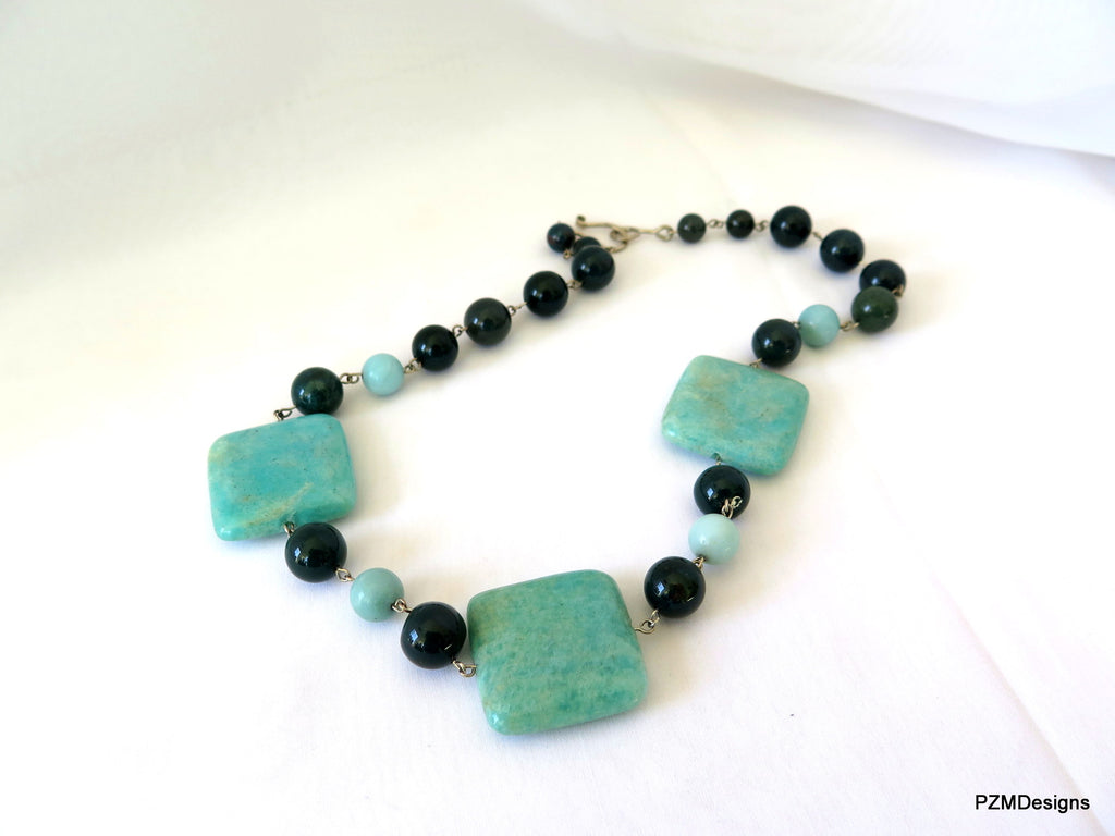 Amazonite and Bloodstone Handmade Necklace – PZM Designs