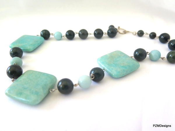 Amazonite and Bloodstone Handmade Necklace – PZM Designs